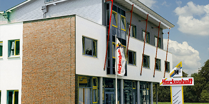 Herkenhoff Firmengeschichte 1997, neues Ausstellungs- und Verwaltungsgebäude